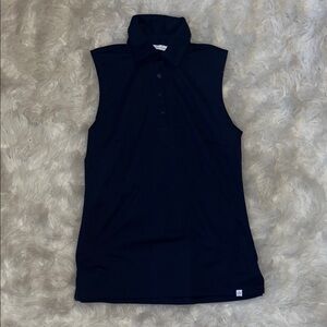 Lady Hagen Black Sleeveless Polo Tank Top